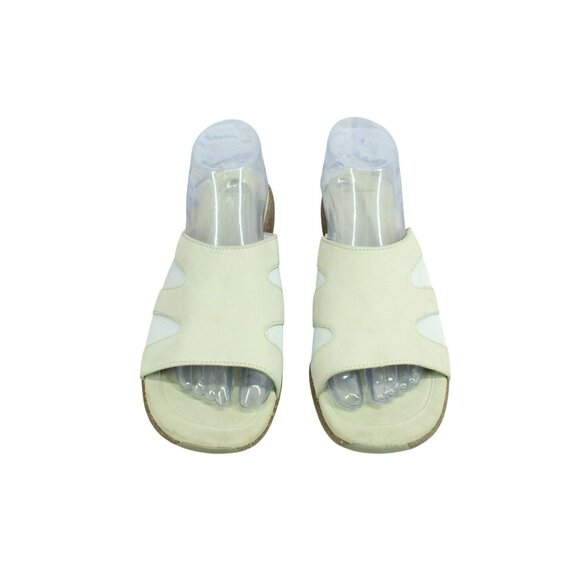 Merrell Sundial Cream Leather Slip On Comfort Casual Wedge Sandals Size 10 - Picture 5 of 9